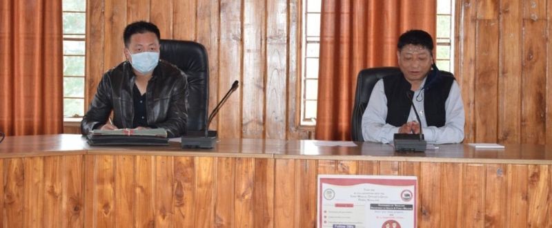 DC & Vice Chairman DPDB Peren, Sentiwapang Aier, NCS chairing the DPDB meeting held at DC’s Conference Hall, District Hq Peren on January 12. (DIPR Photo) 